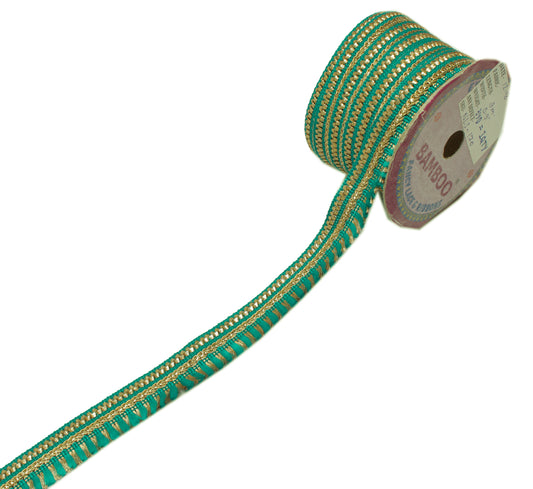 Sushila Vintage 9 Yard Sari Border Craft Trim Sewing Ribbon Lace Edging Blue