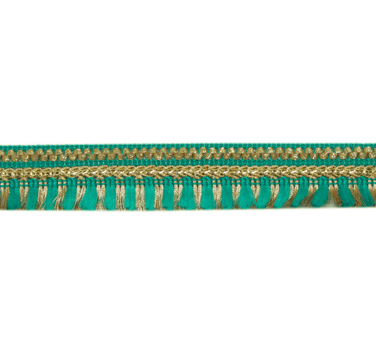 Sushila Vintage 9 Yard Sari Border Craft Trim Sewing Ribbon Lace Edging Blue