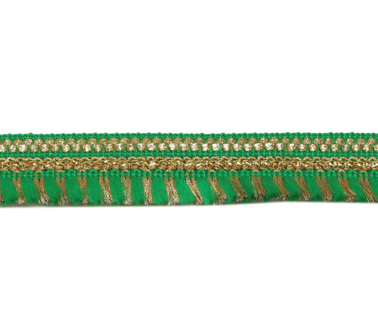 Sushila Vintage 6 Yard Sari Border Craft Trim Sewing Ribbon Lace Edge Tape Green