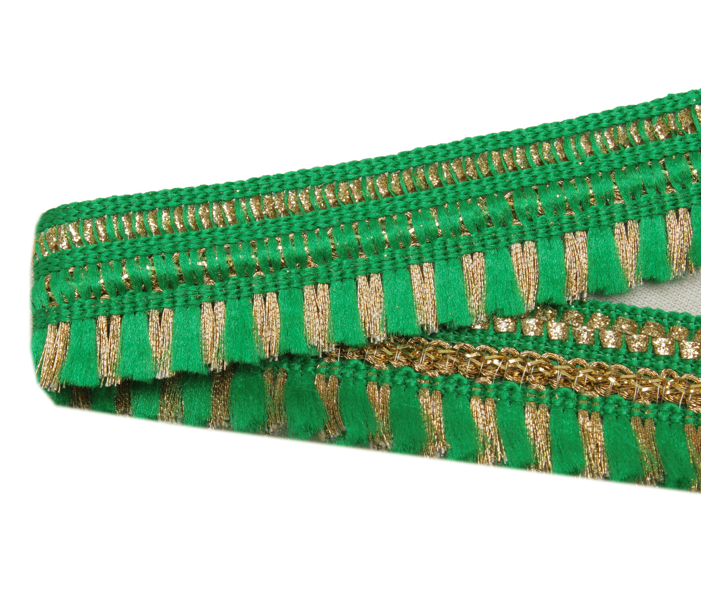 Sushila Vintage 6 Yard Sari Border Craft Trim Sewing Ribbon Lace Edge Tape Green
