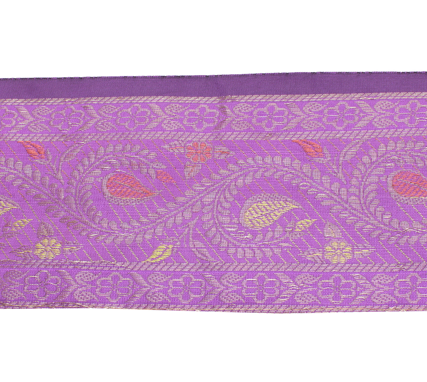 Sushila Vintage 3 Yard Sari Border Craft Trim Sewing Ribbon Lace Edge Purple