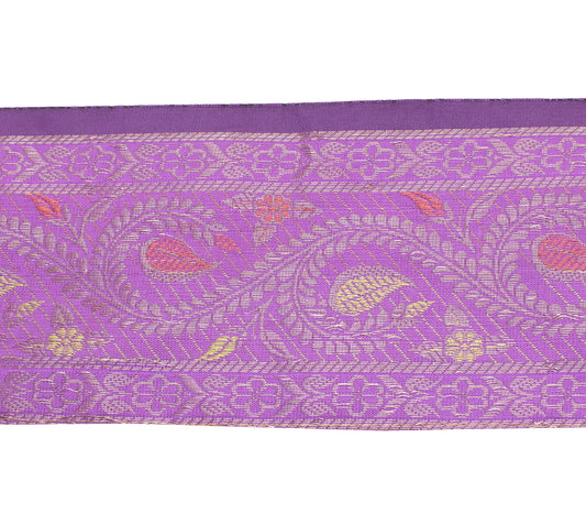 Sushila Vintage 3 Yard Sari Border Craft Trim Sewing Ribbon Lace Edge Purple