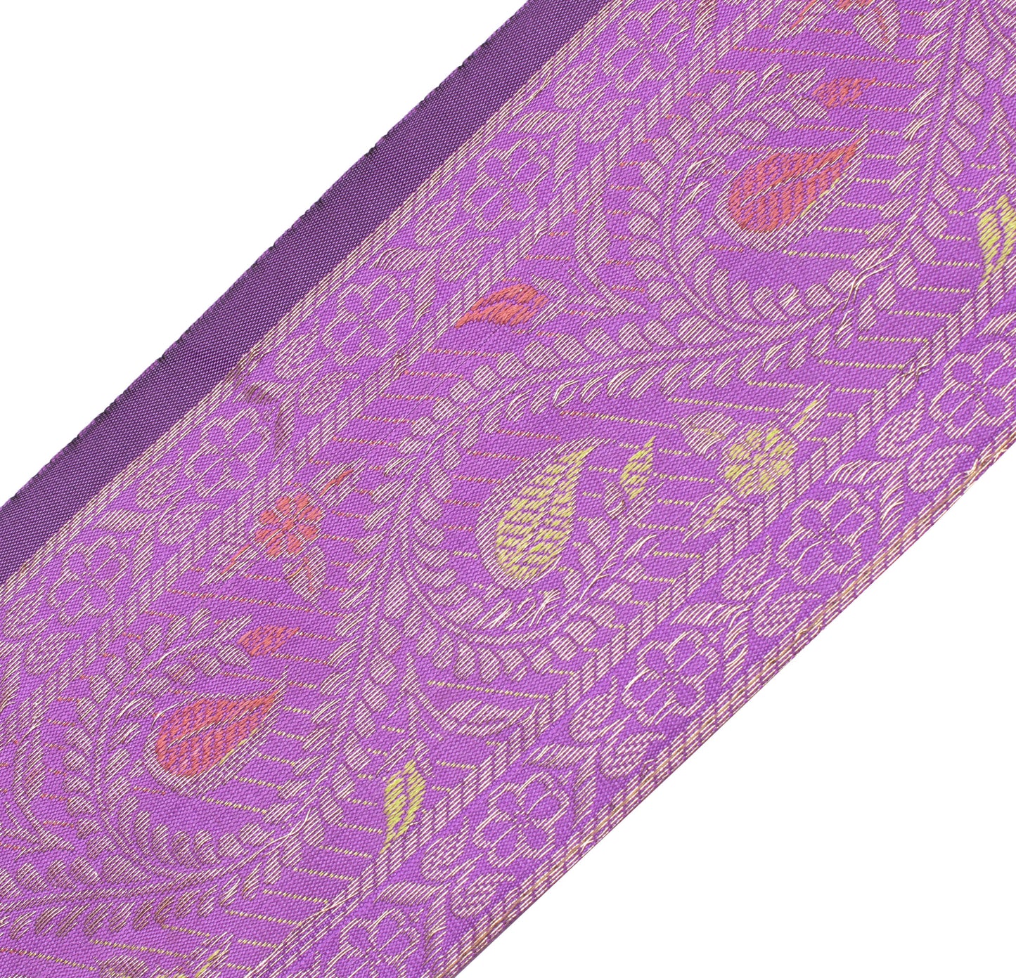 Sushila Vintage 3 Yard Sari Border Craft Trim Sewing Ribbon Lace Edge Purple