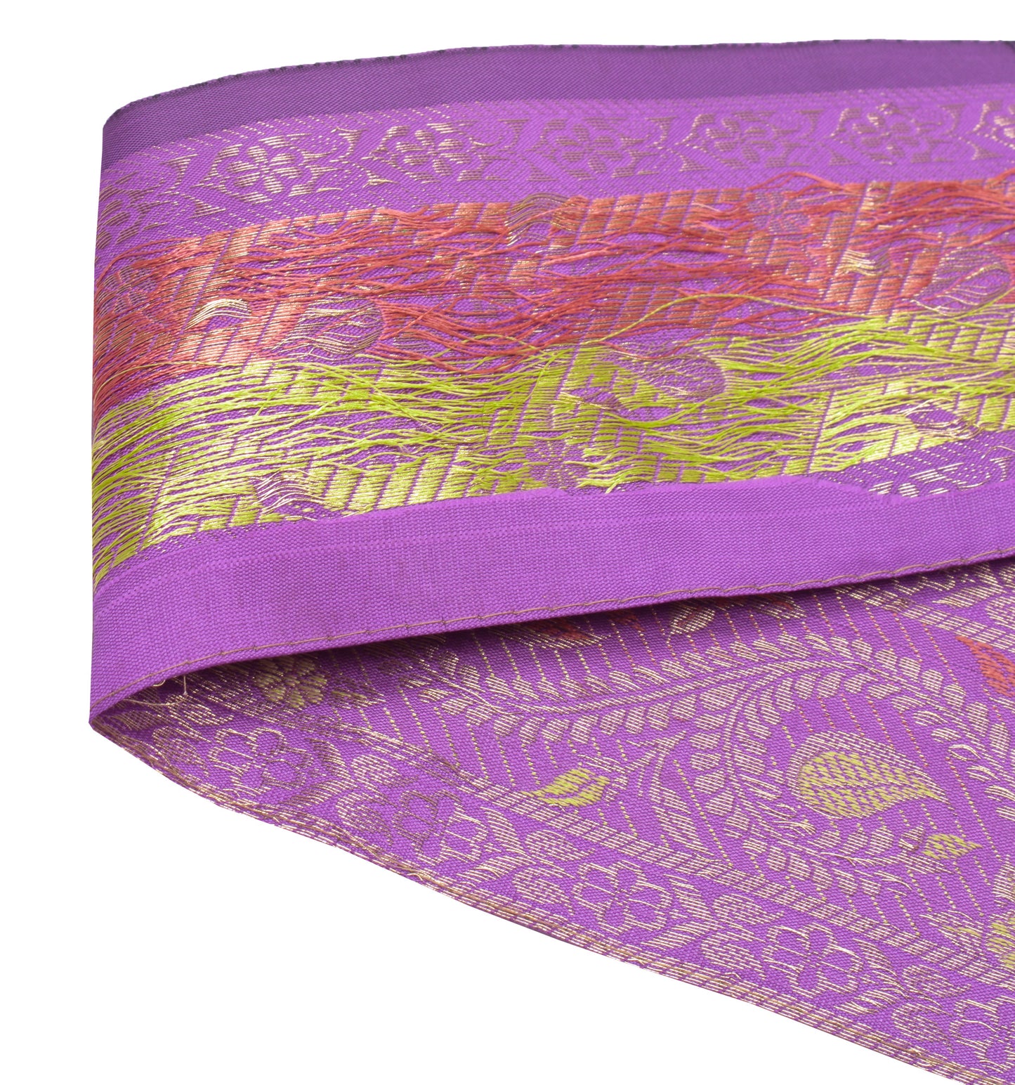 Sushila Vintage 3 Yard Sari Border Craft Trim Sewing Ribbon Lace Edge Purple