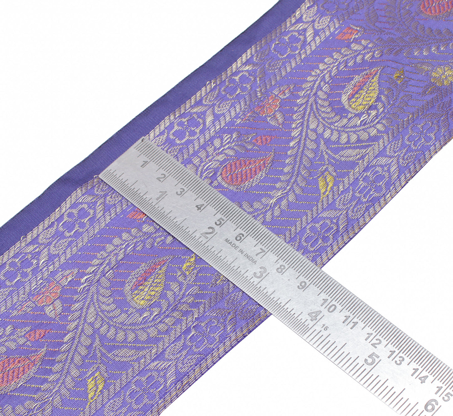 Sushila Vintage 3 Yard Sari Border Craft Trim Sewing Ribbon Lace Edge Blue