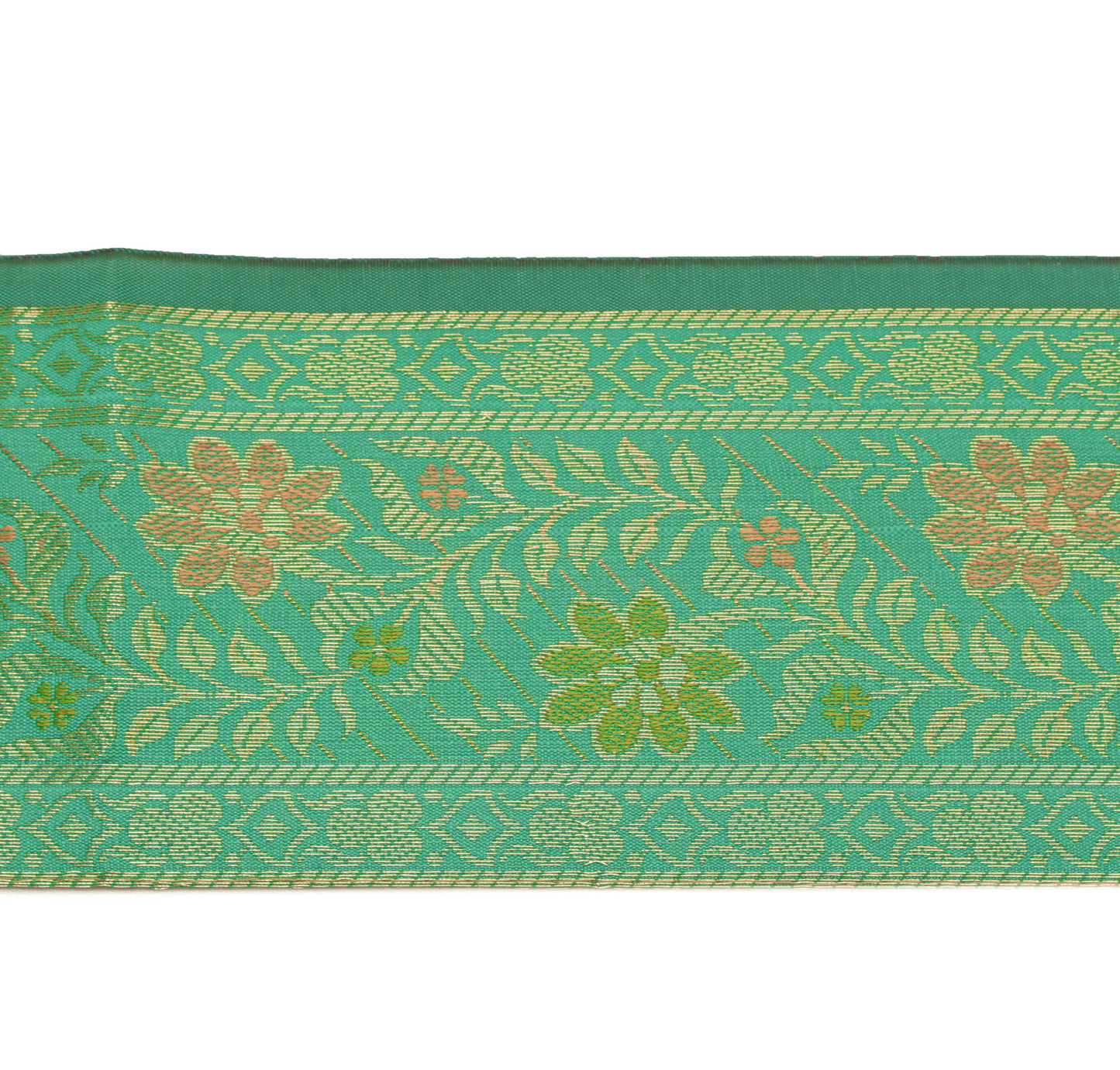Sushila Vintage 3 Yard Sari Border Craft Trim Sewing Ribbon Lace Edge Aqua Green