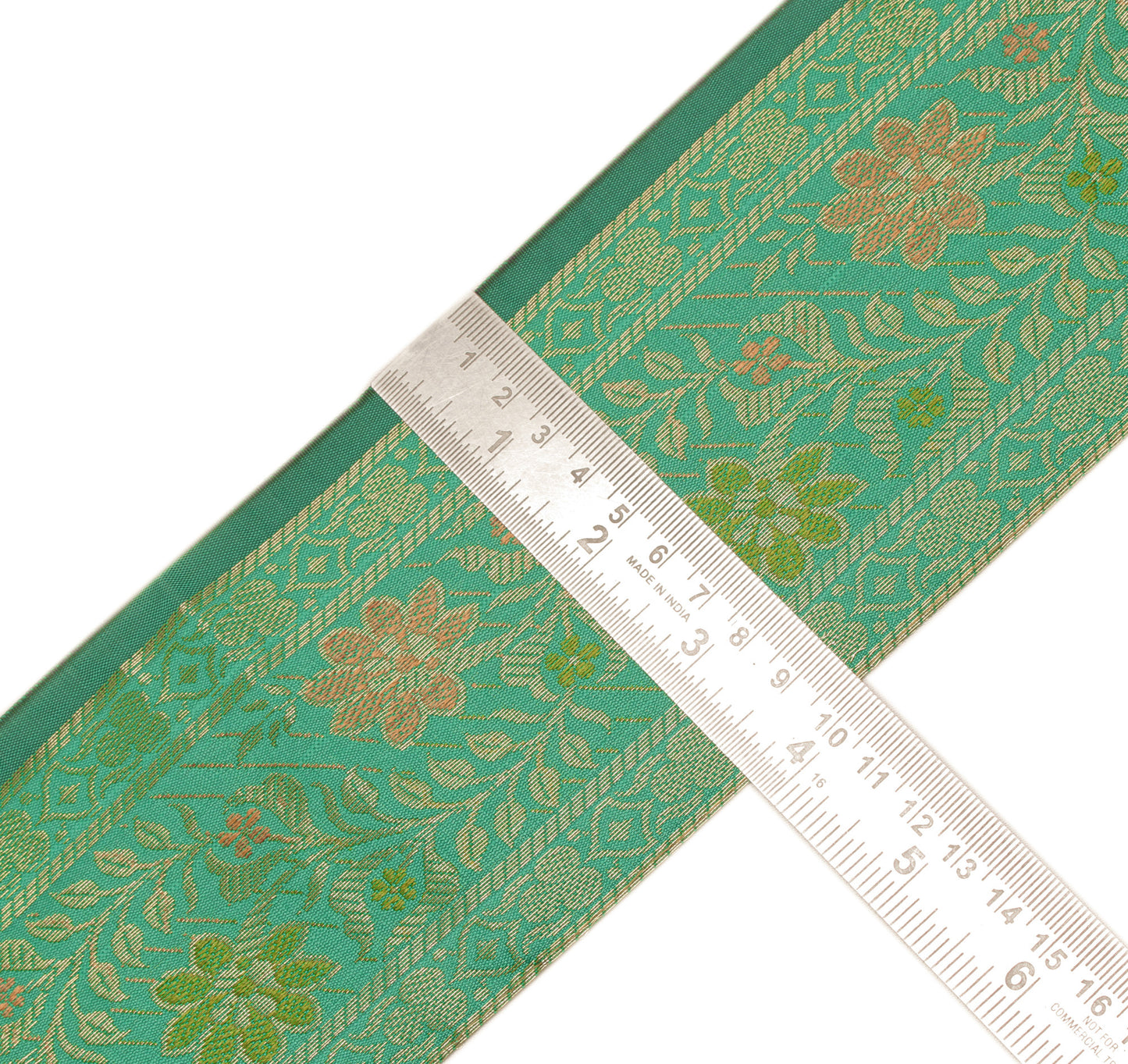 Sushila Vintage 3 Yard Sari Border Craft Trim Sewing Ribbon Lace Edge Aqua Green