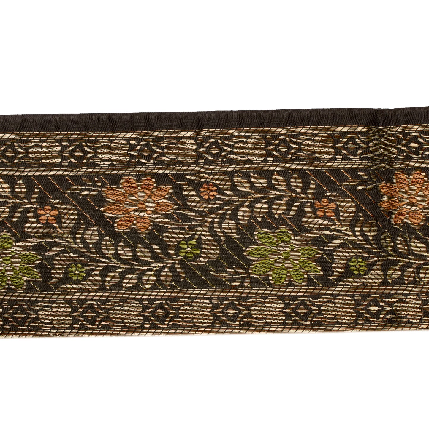 Sushila Vintage 1 Yard Black Woven Sari Border Craft Trim Sewing Ribbon Lace