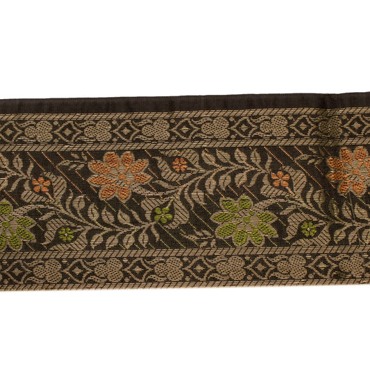 Sushila Vintage 1 Yard Black Woven Sari Border Craft Trim Sewing Ribbon Lace