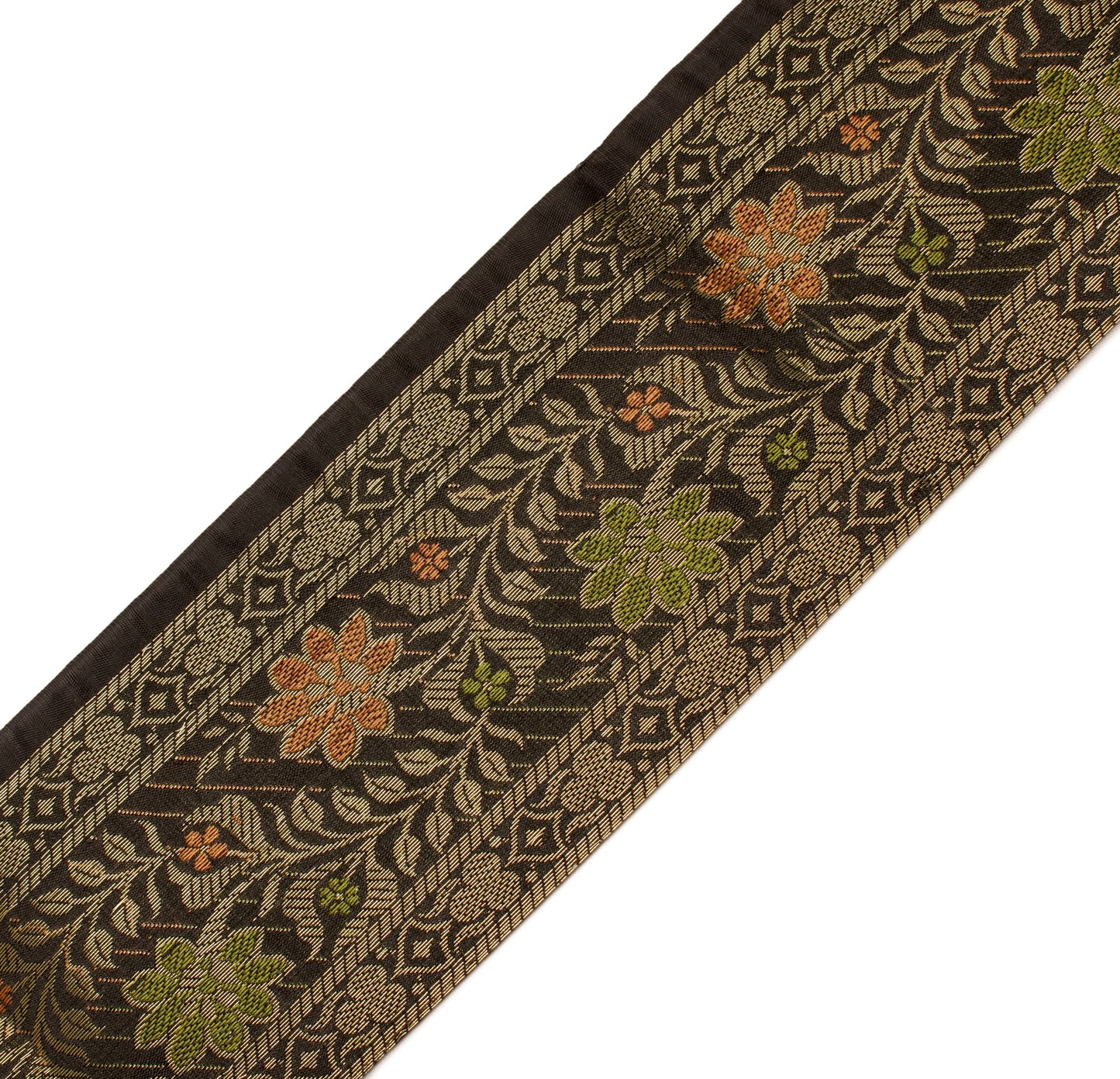 Sushila Vintage 1 Yard Black Woven Sari Border Craft Trim Sewing Ribbon Lace