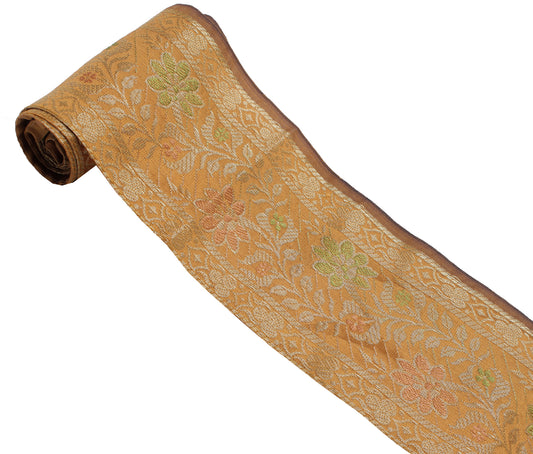 Sushila Vintage 1 Yard Sari Border Craft Trim Sewing Ribbon Lace Edge Brown