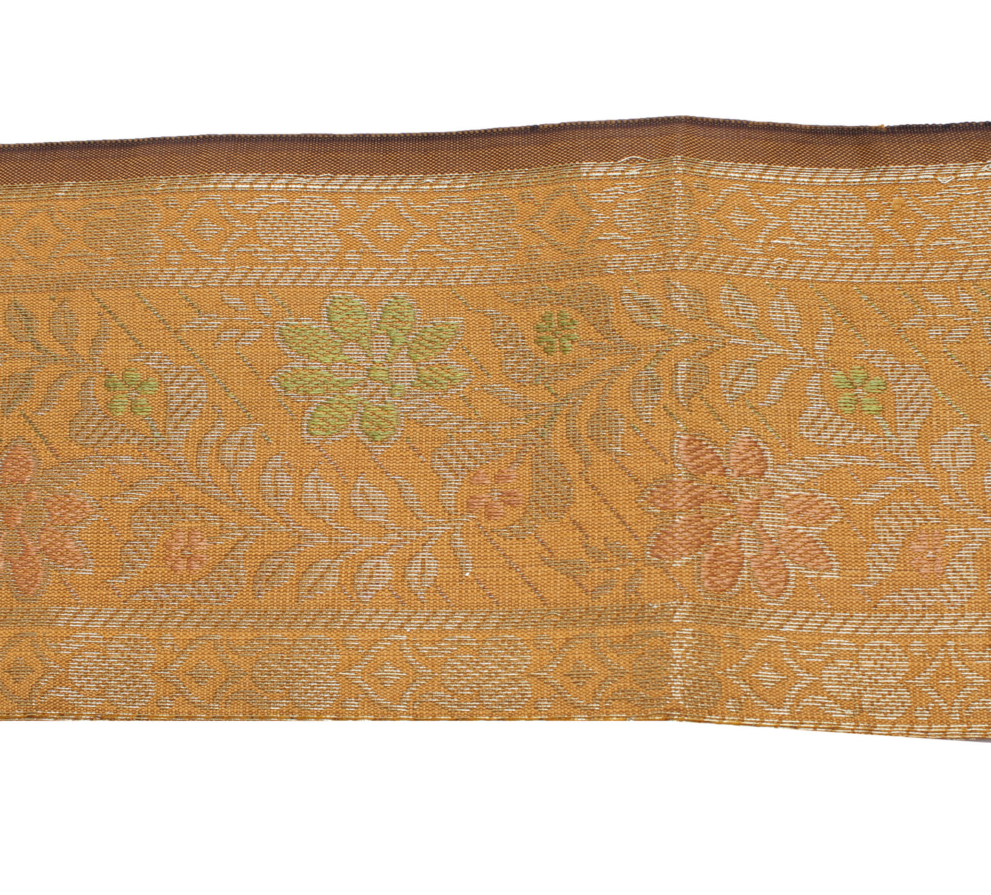 Sushila Vintage 1 Yard Sari Border Craft Trim Sewing Ribbon Lace Edge Brown