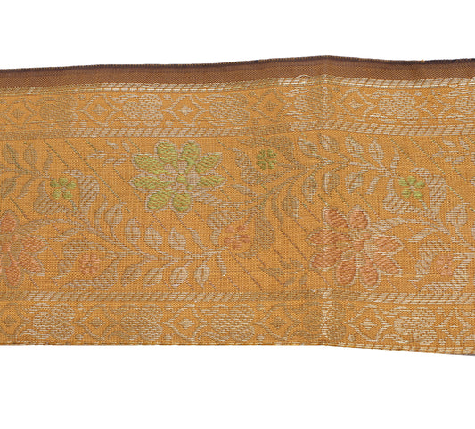 Sushila Vintage 1 Yard Sari Border Craft Trim Sewing Ribbon Lace Edge Brown