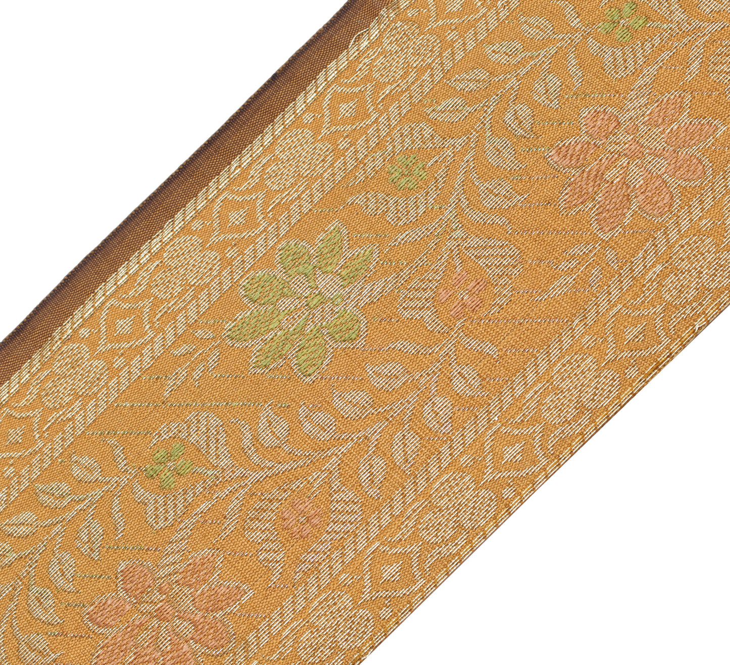 Sushila Vintage 1 Yard Sari Border Craft Trim Sewing Ribbon Lace Edge Brown