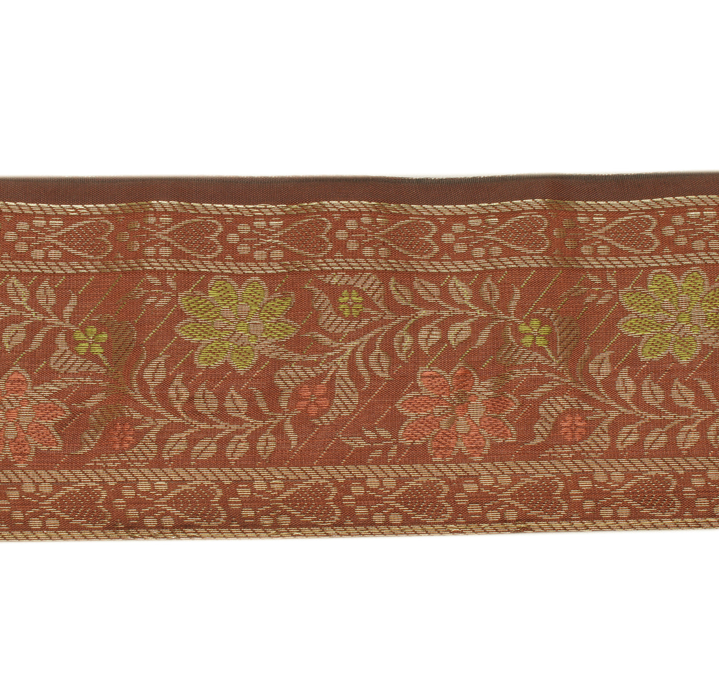 Sushila Vintage 1 Yard Brown Woven Sari Border Craft Trim Sewing Ribbon Lace
