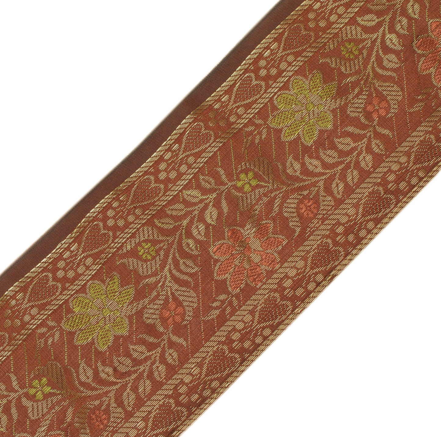 Sushila Vintage 1 Yard Brown Woven Sari Border Craft Trim Sewing Ribbon Lace