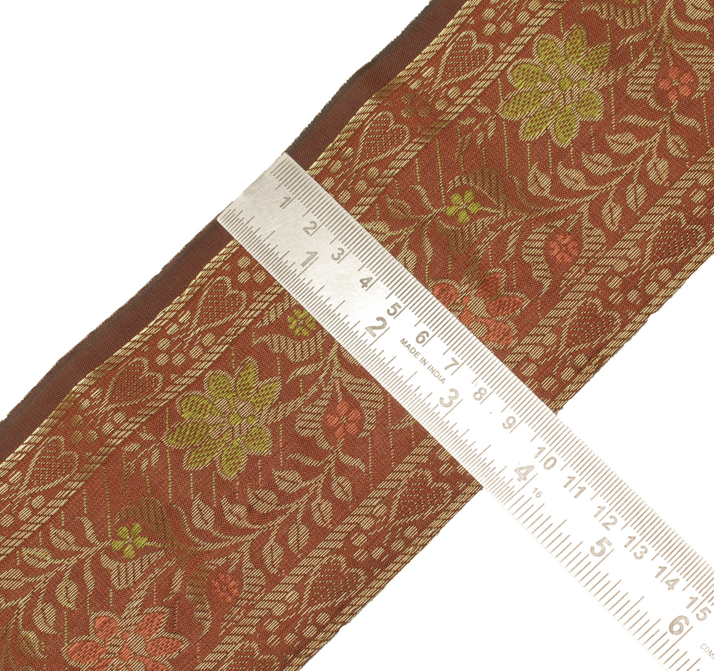 Sushila Vintage 1 Yard Brown Woven Sari Border Craft Trim Sewing Ribbon Lace