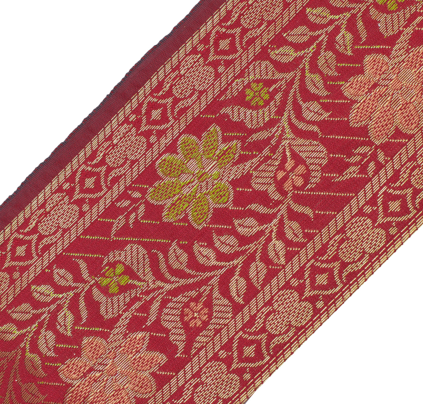 Sushila Vintage 1 Yard Sari Indian Border Craft Trim Sewing Ribbon Lace Edge Red