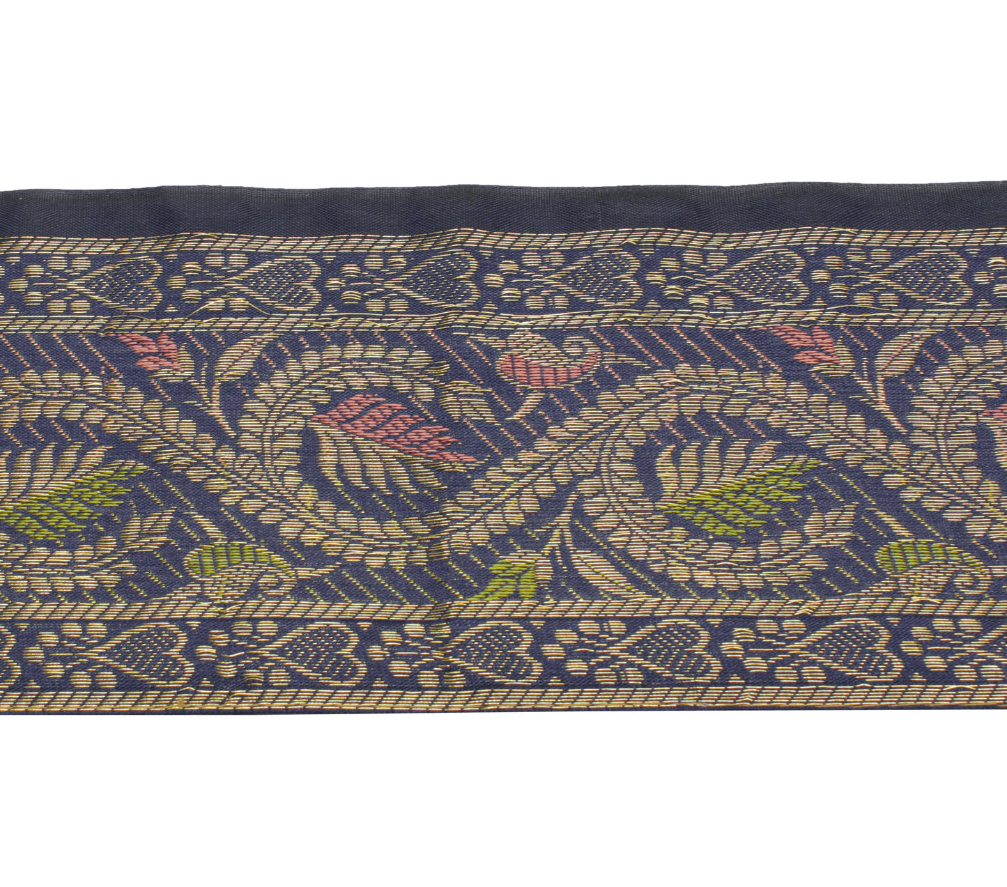 Sushila Vintage 1 Yard Sari Border Craft Trim Sewing Ribbon Lace Edge Blue
