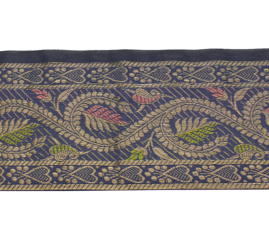 Sushila Vintage 1 Yard Sari Border Craft Trim Sewing Ribbon Lace Edge Blue