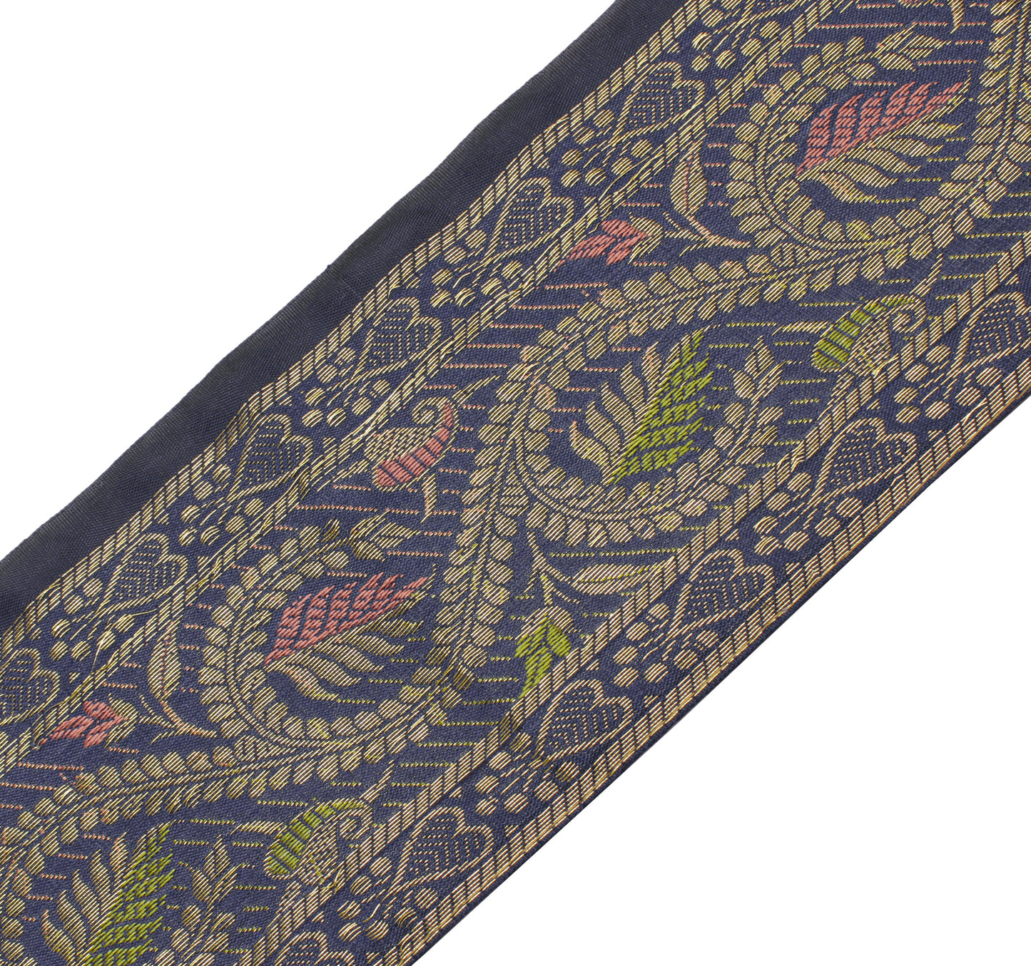 Sushila Vintage 1 Yard Sari Border Craft Trim Sewing Ribbon Lace Edge Blue