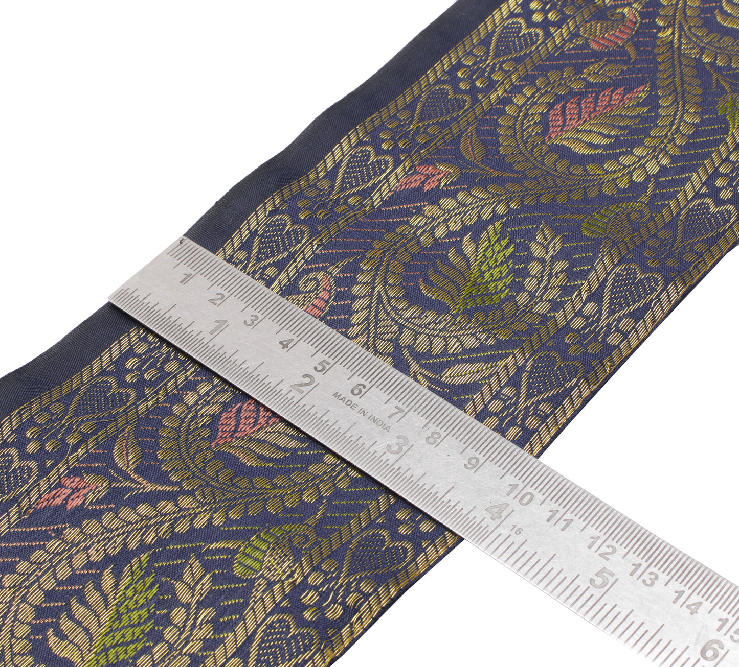 Sushila Vintage 1 Yard Sari Border Craft Trim Sewing Ribbon Lace Edge Blue