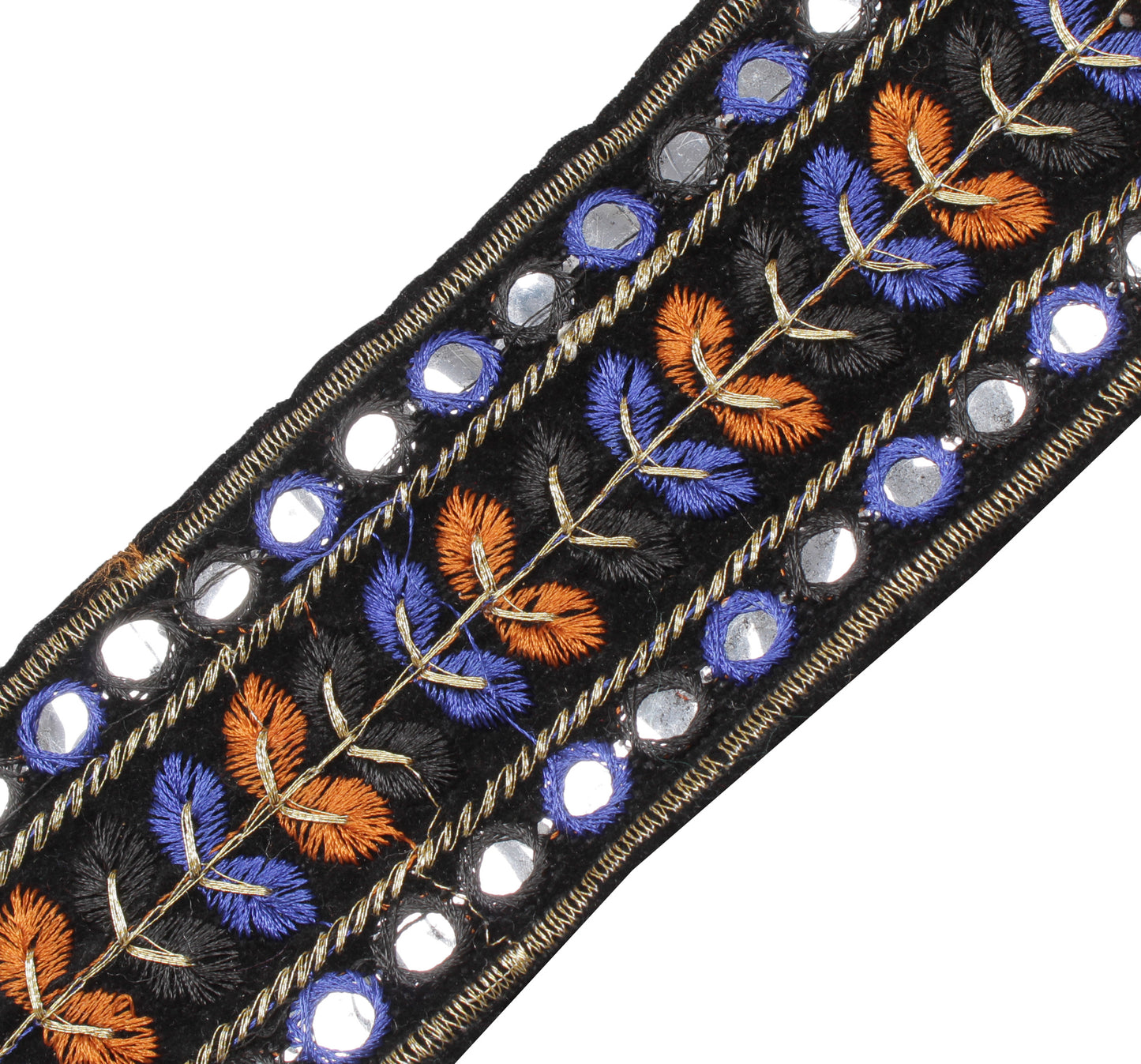 Sushila Vintage 2 Yard Sari Border Craft Trim Sewing Ribbon Lace Edge Black