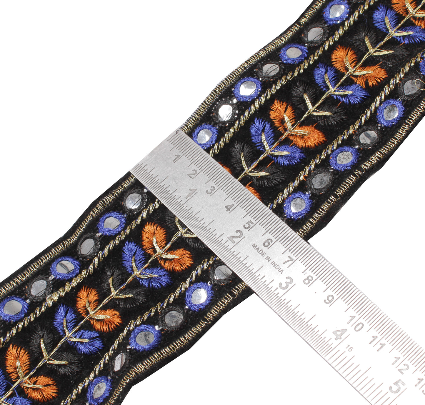 Sushila Vintage 2 Yard Sari Border Craft Trim Sewing Ribbon Lace Edge Black
