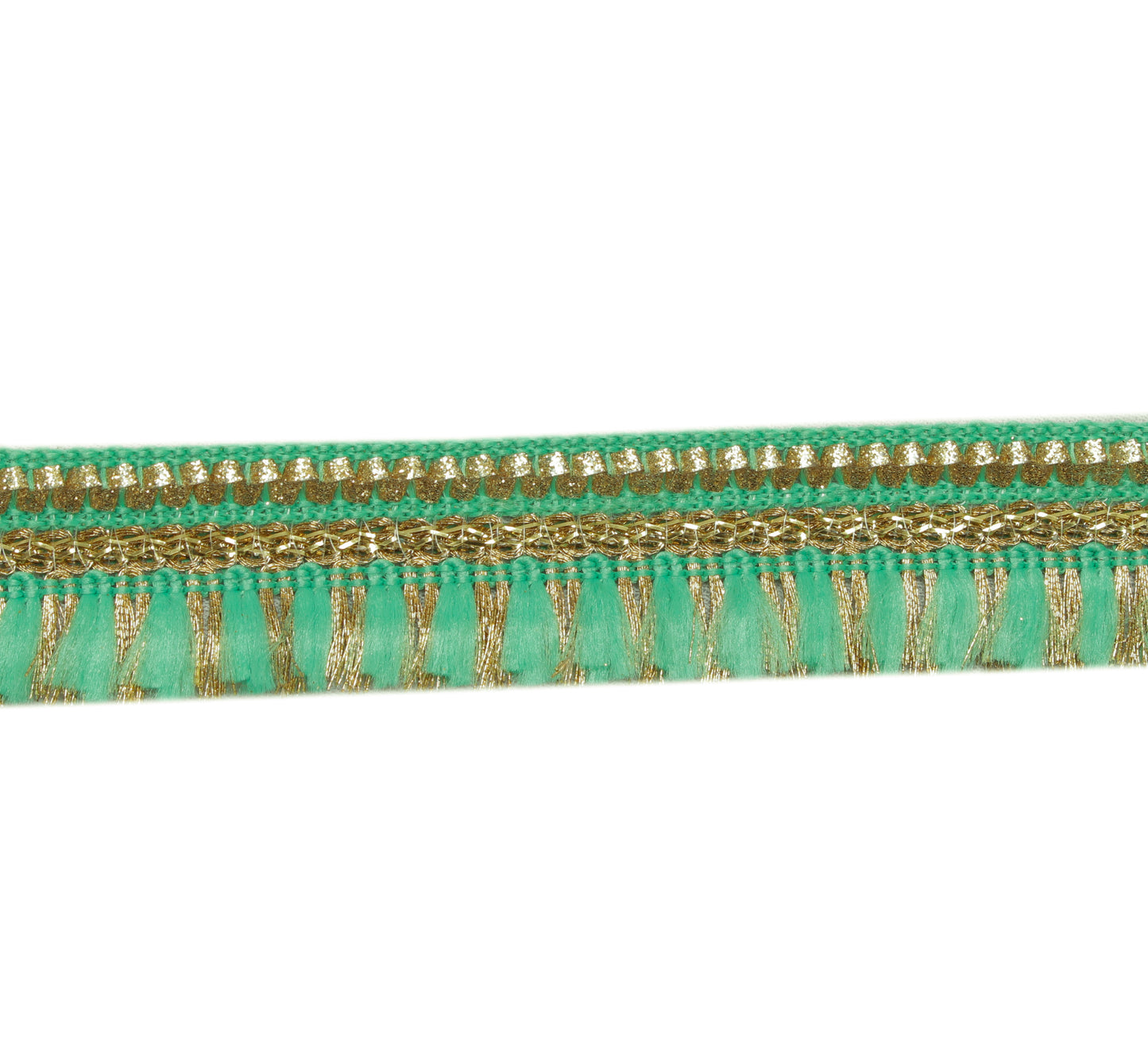 Sushila Vintage 6 Yard Sari Border Craft Trim Sewing Ribbon Lace Edge Tape Green