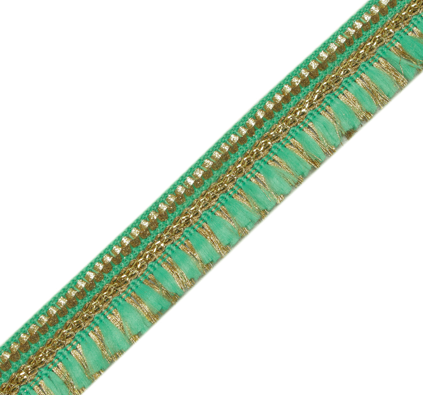 Sushila Vintage 6 Yard Sari Border Craft Trim Sewing Ribbon Lace Edge Tape Green