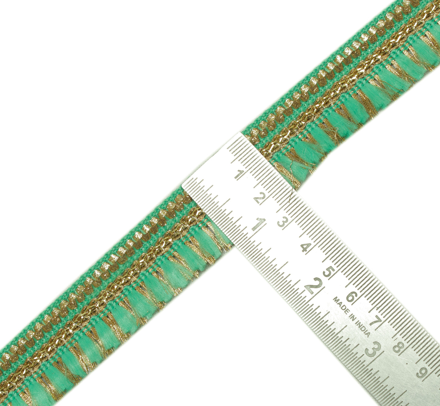 Sushila Vintage 6 Yard Sari Border Craft Trim Sewing Ribbon Lace Edge Tape Green