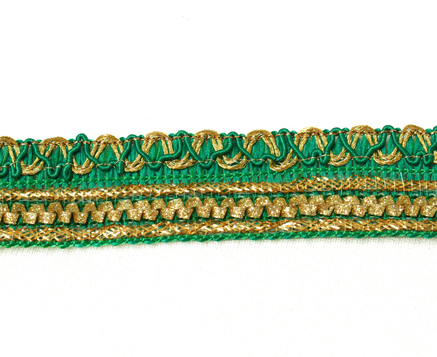Sushila Vintage 3 Yard Sari Border Craft Trim Sewing Ribbon Lace Edge Green