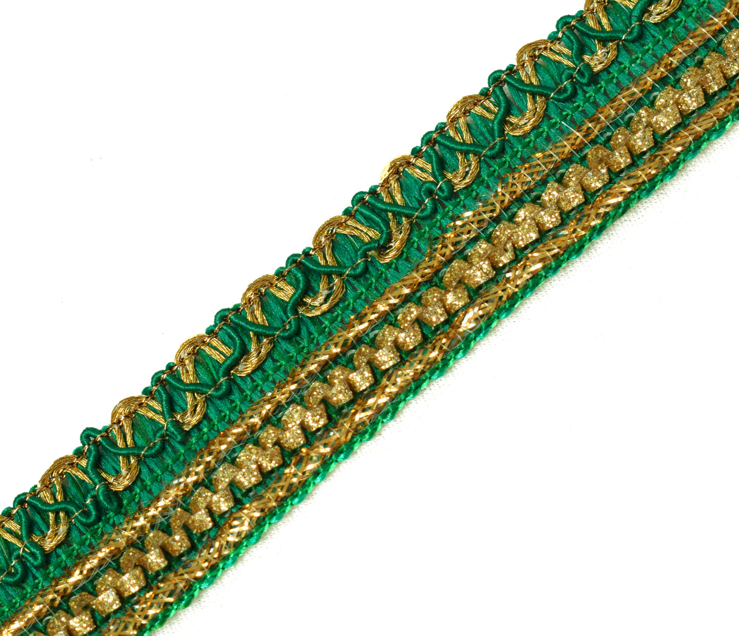 Sushila Vintage 3 Yard Sari Border Craft Trim Sewing Ribbon Lace Edge Green