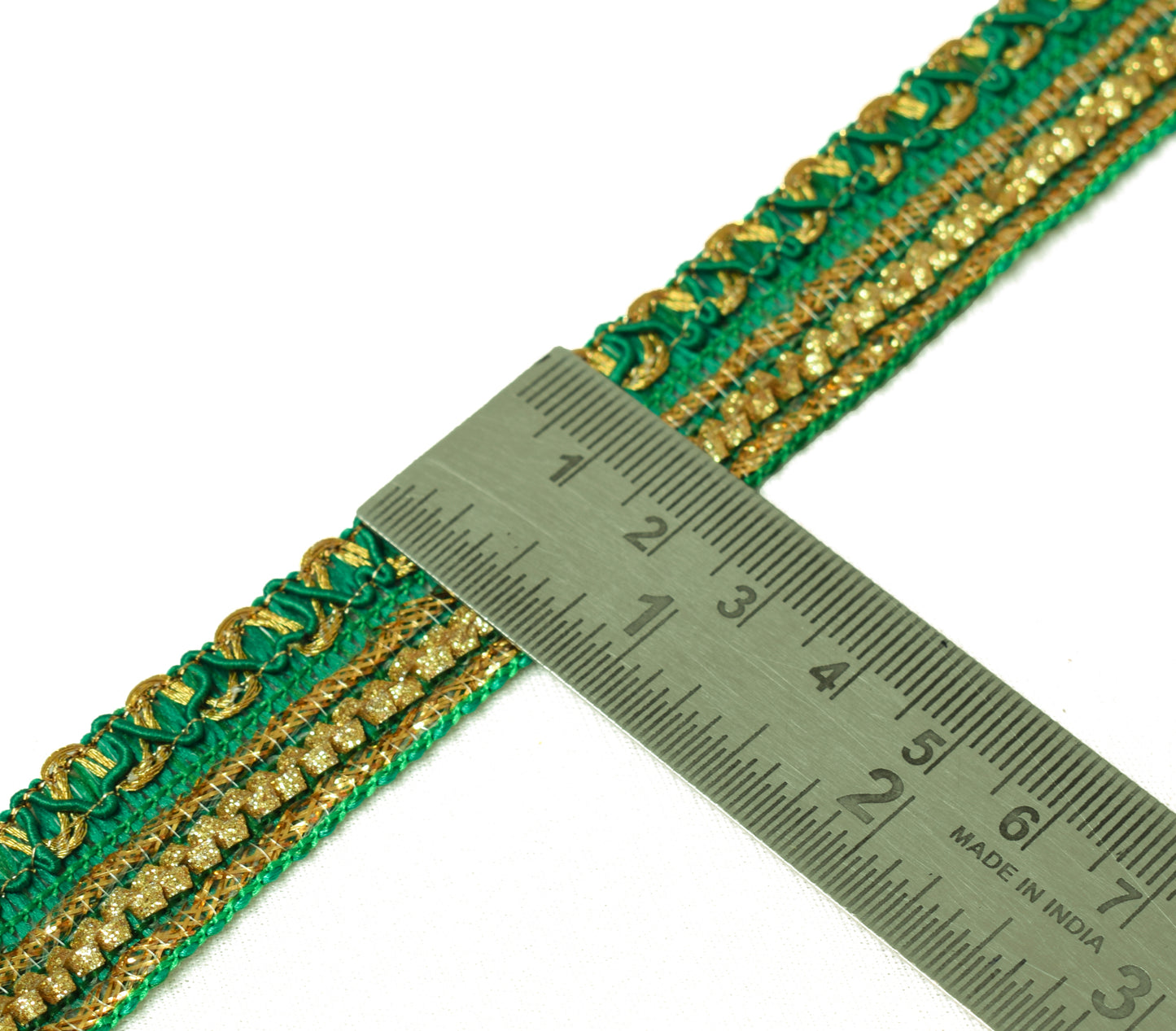 Sushila Vintage 3 Yard Sari Border Craft Trim Sewing Ribbon Lace Edge Green