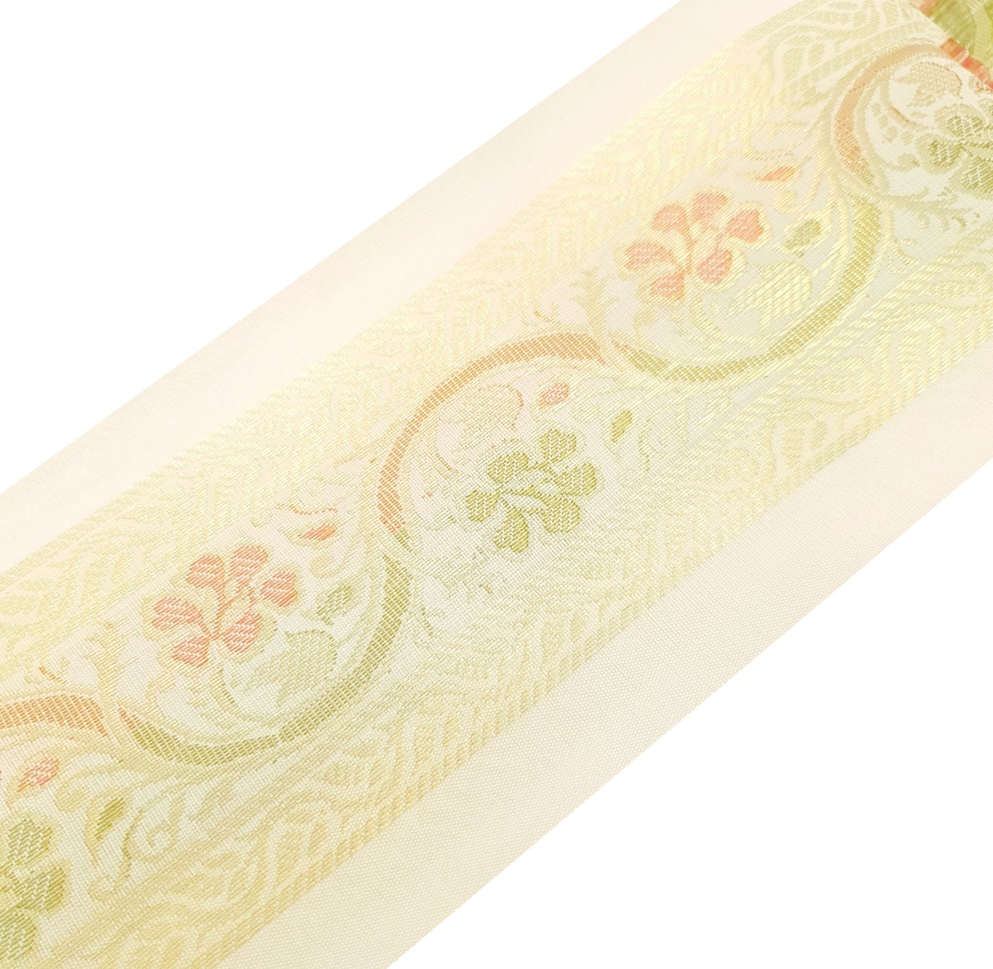 Sushila Vintage White Sari Border Floral Zari Brocade Swing Trim 3 Yard Lace