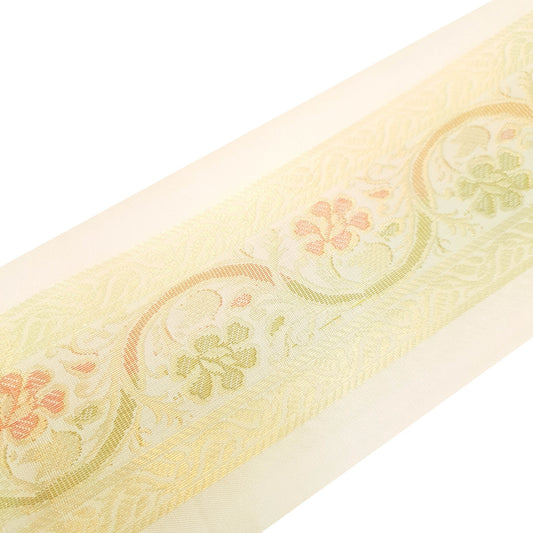 Sushila Vintage White Sari Border Floral Zari Brocade Swing Trim 3 Yard Lace