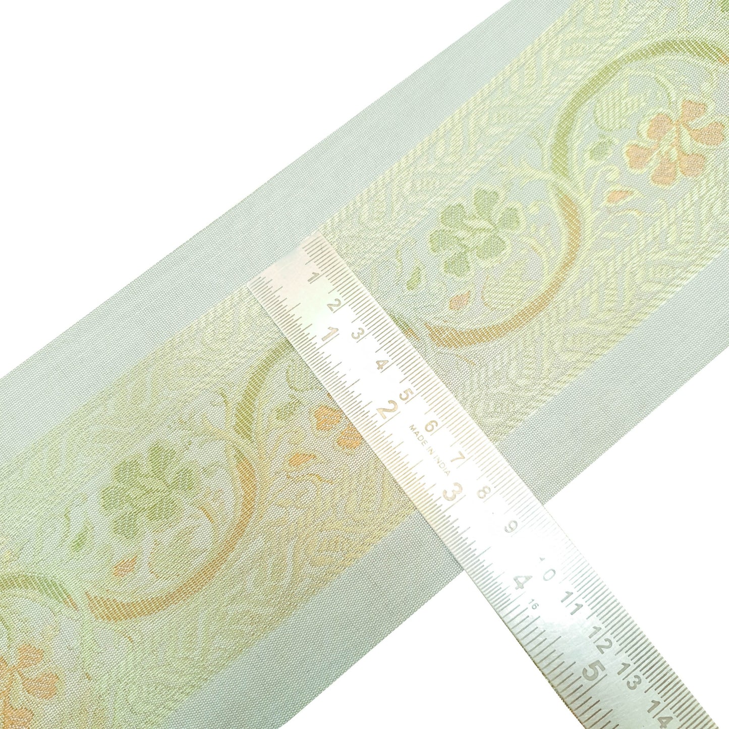 Sushila Vintage Sari Border Floral Zari Brocade Swing Trim 3 Yd Gray Ethic Lace