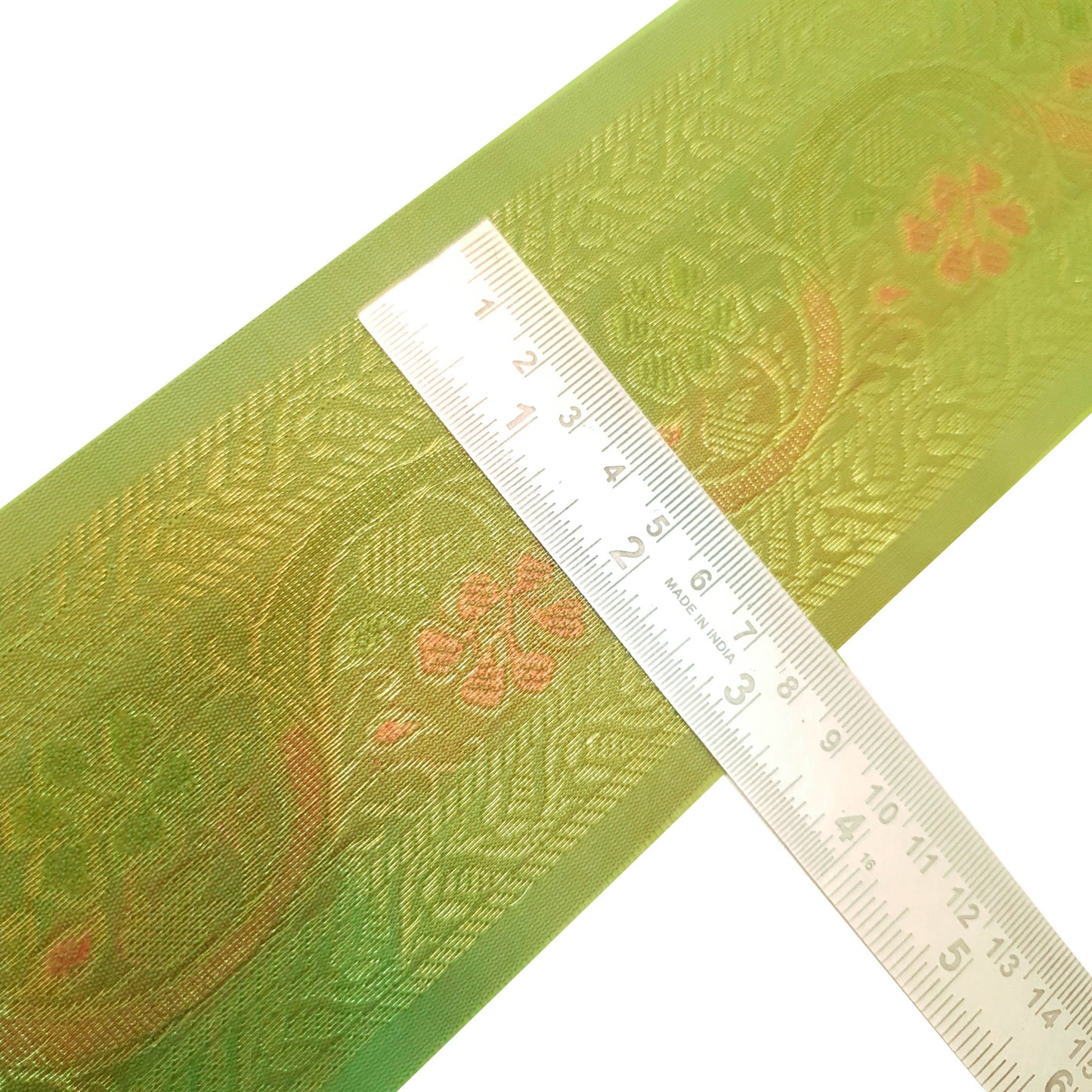 Sushila Vintage Green Sari Border Floral Brocade Ethnic Swing Trim 3 Yard Lace