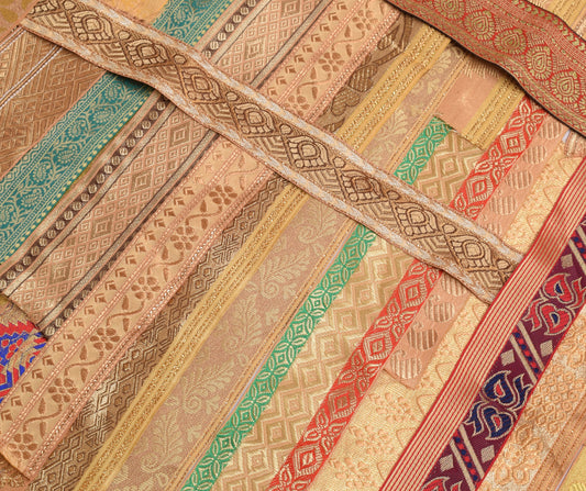 Sushila Vintage Sari Border Assorted Lot of 64 Pc Remnant Trim Craft Sewing Lace