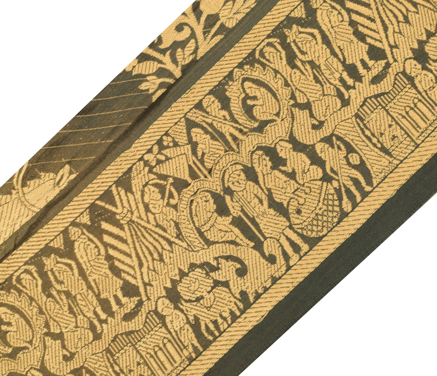 Sushila Vintage Baluchari Woven Silk Saree Border Craft Sewing Trim Lace Ribbon