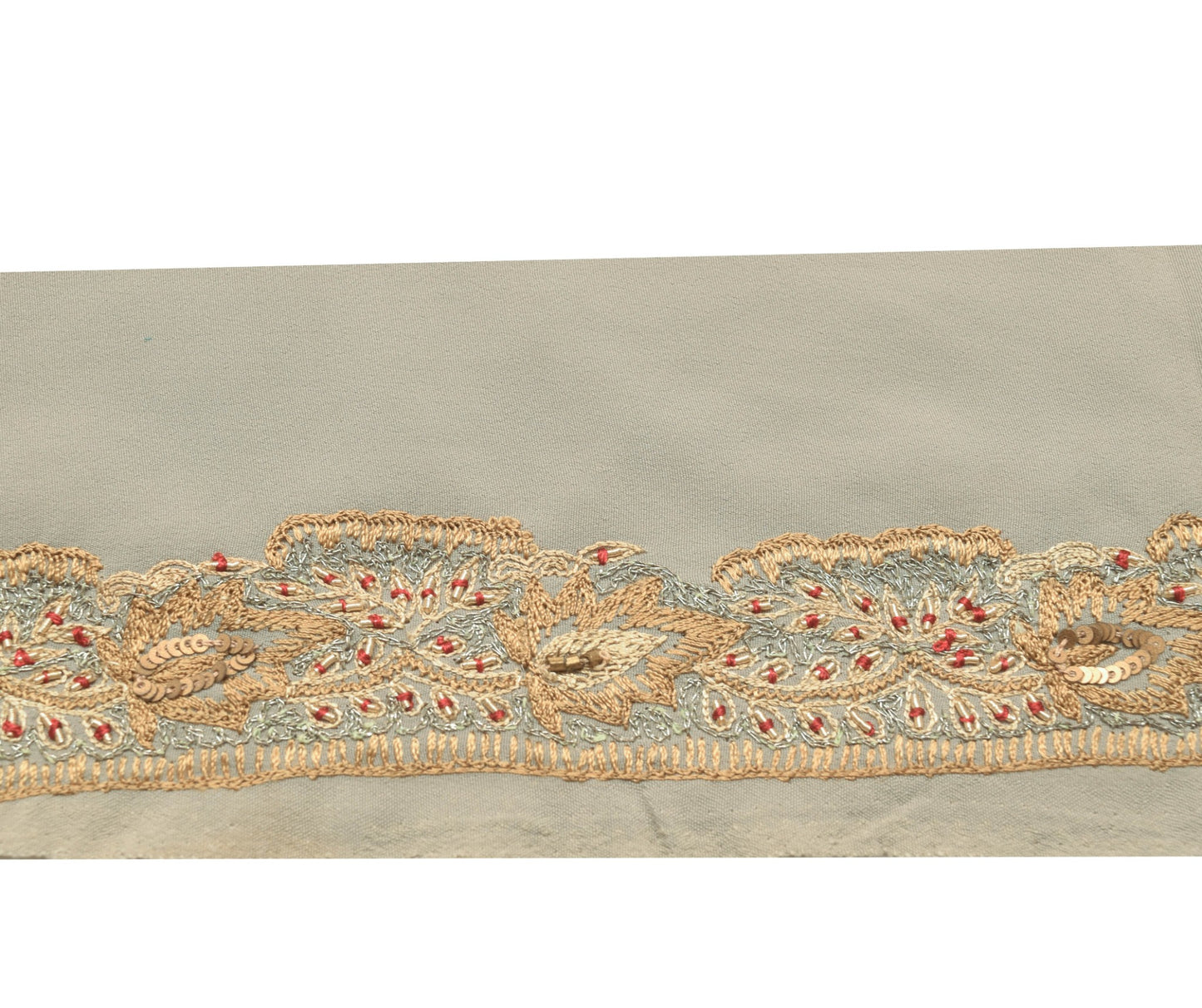 Sushila Vintage Crepe Silk Saree Border Craft Sewing Trim Embroidered Lace