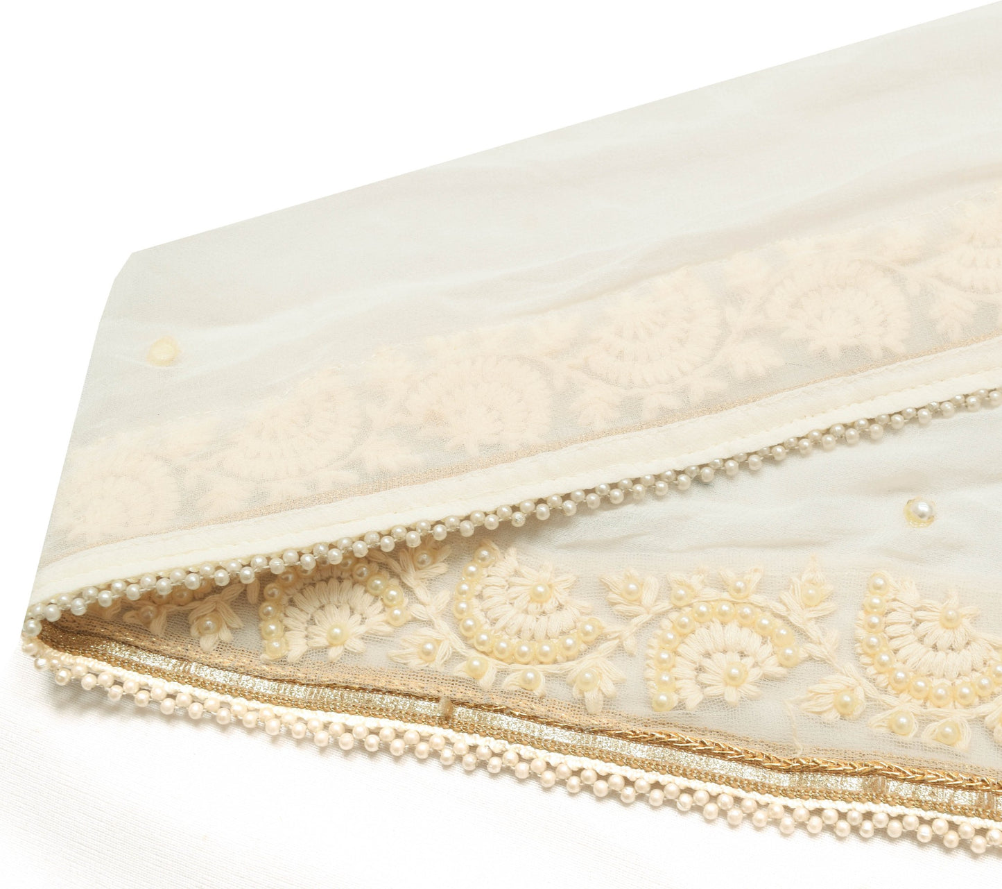 Sushila Vintage White Floral Saree Border Indian Craft Sewing Trim Lace Ribbon