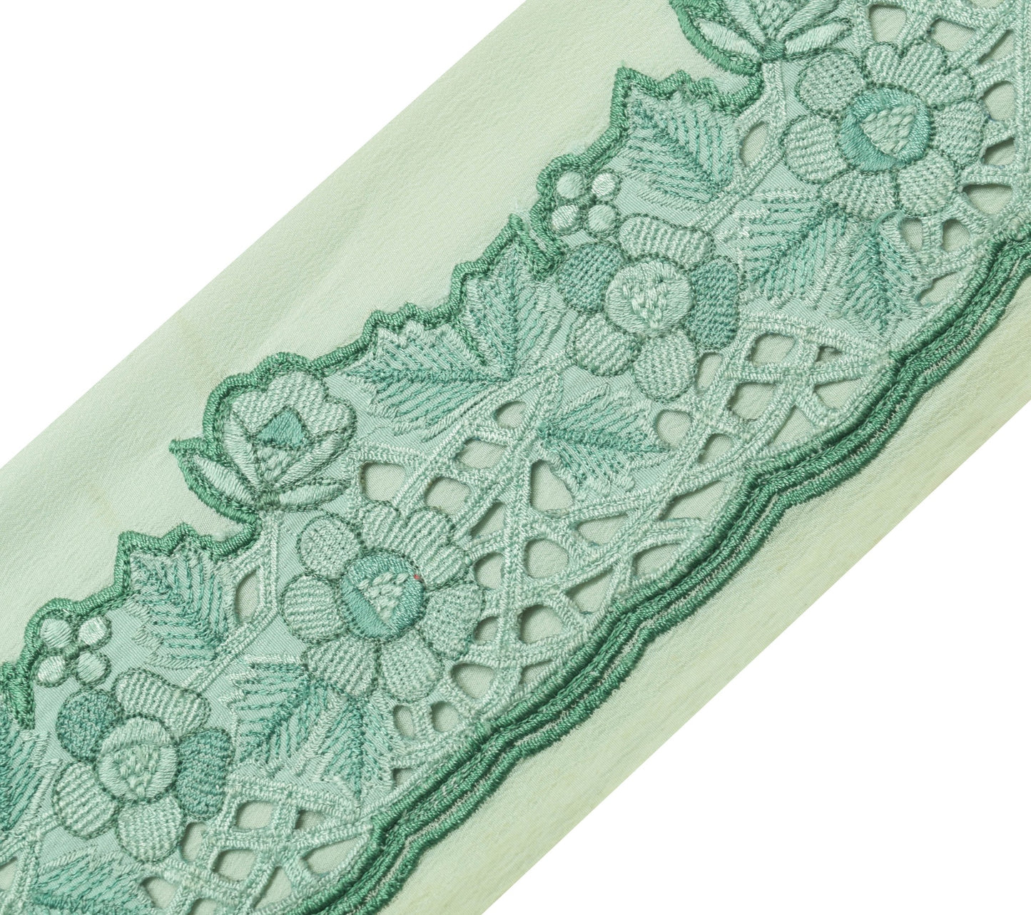Sushila Vintage Floral Crepe Silk Saree Border Indian Craft Sewing Trim Ribbon