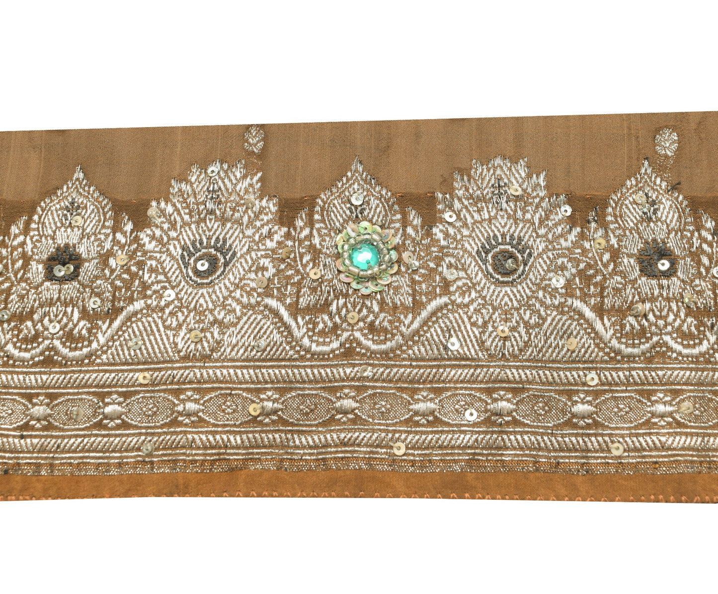Sushila Vintage Banarasi Zari Woven Silk Saree Border Craft Sewing Trim Lace