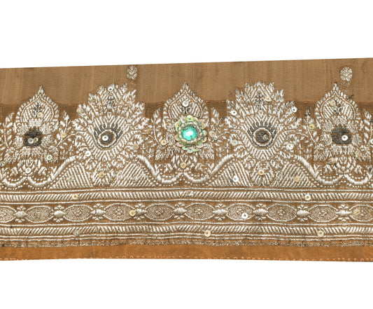Sushila Vintage Banarasi Zari Woven Silk Saree Border Craft Sewing Trim Lace