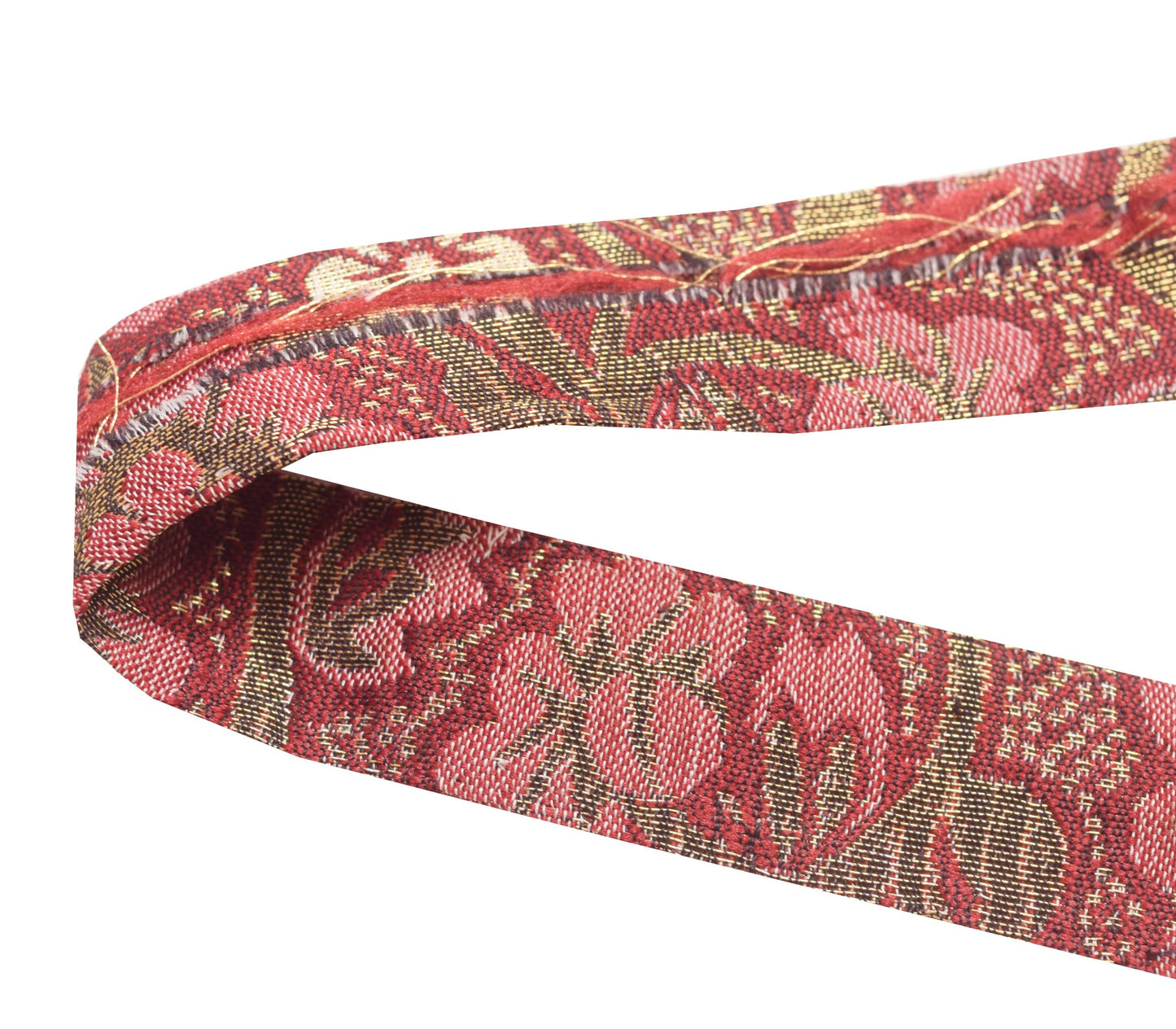 Sushila Vintage Maroon Woven Saree Border Indian Craft Sewing Trim Lace Ribbon