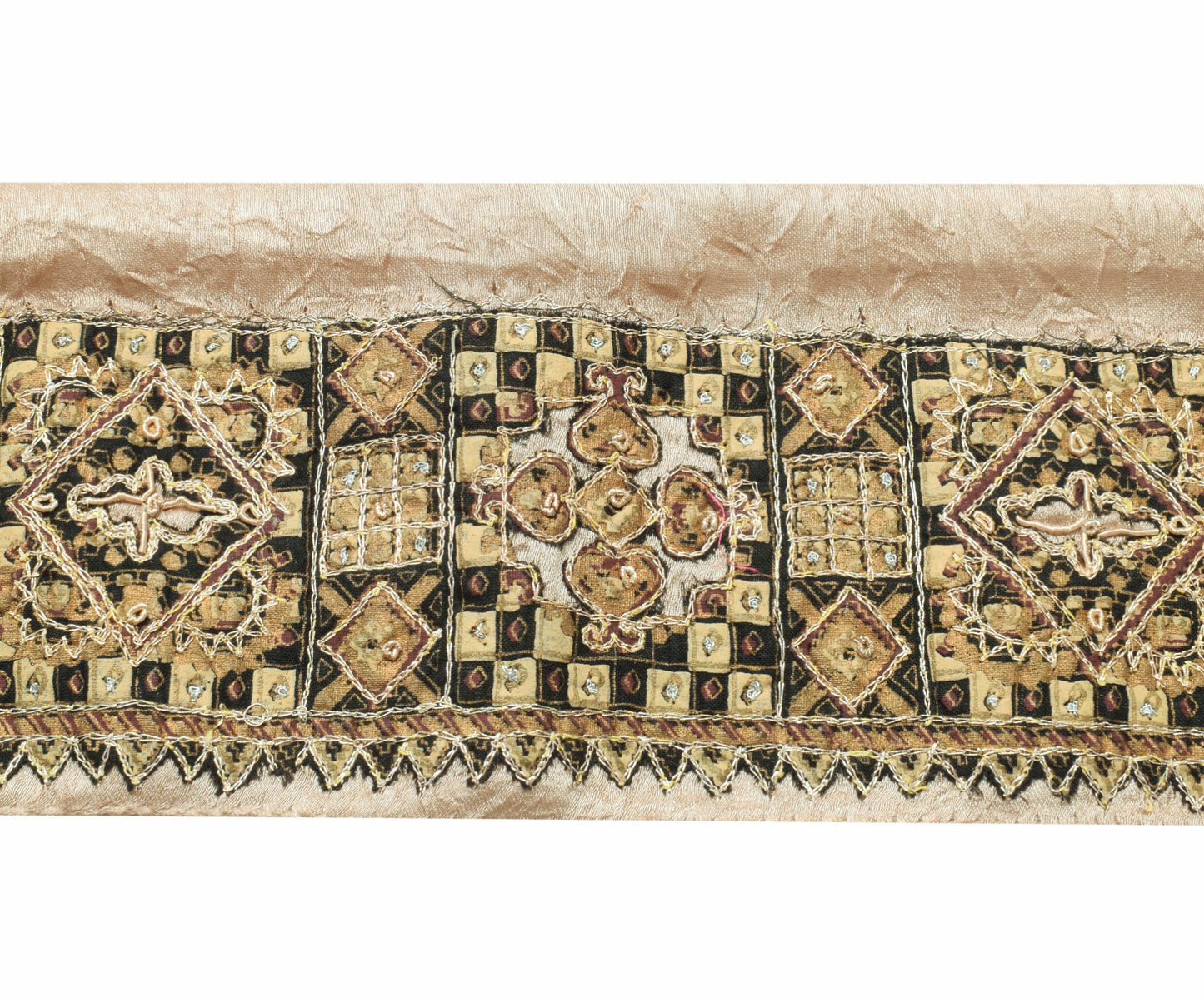 Sushila Vintage Satin Silk Saree Border Aari Work Craft Sewing Trim Lace Ribbon