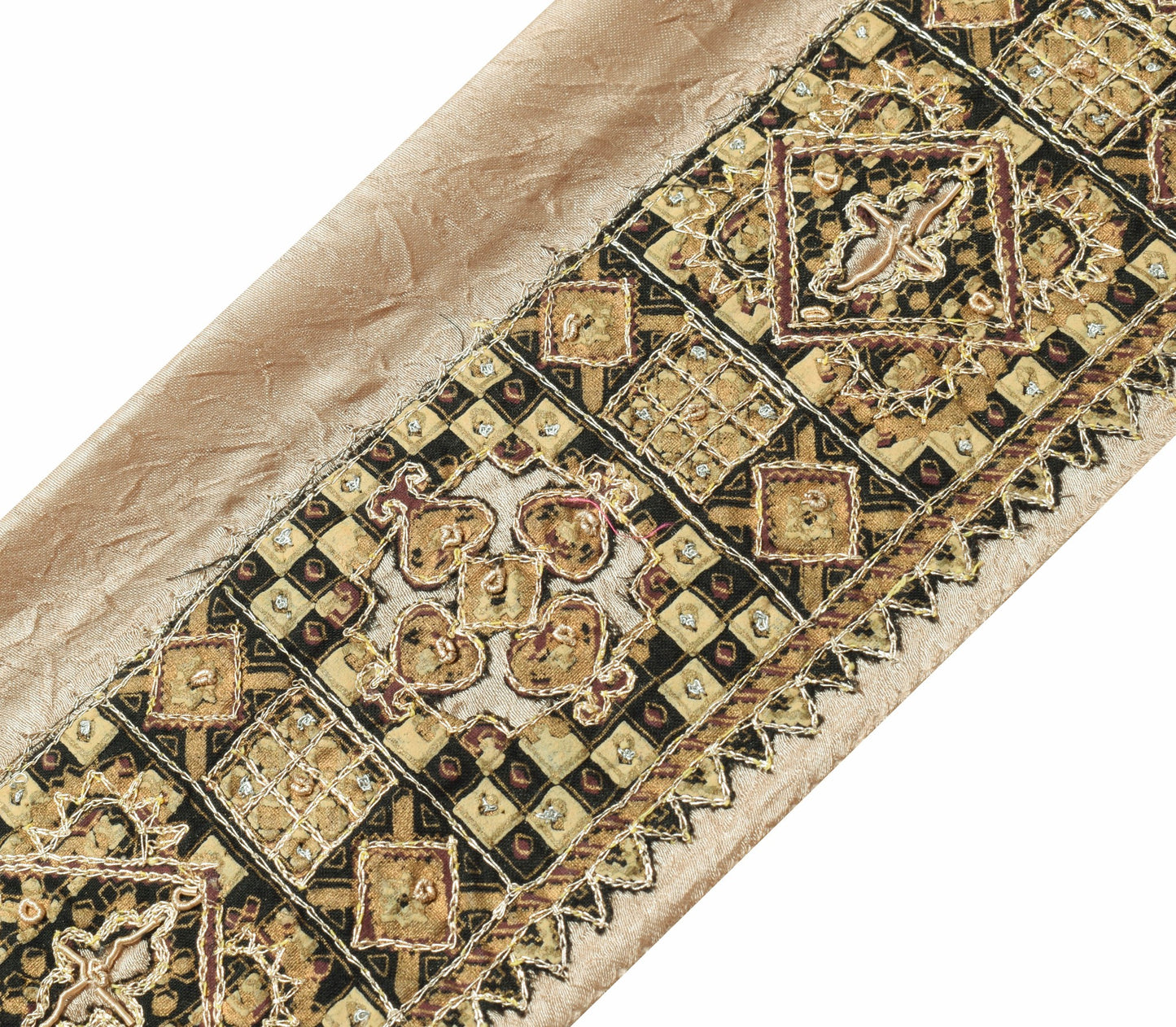 Sushila Vintage Satin Silk Saree Border Aari Work Craft Sewing Trim Lace Ribbon