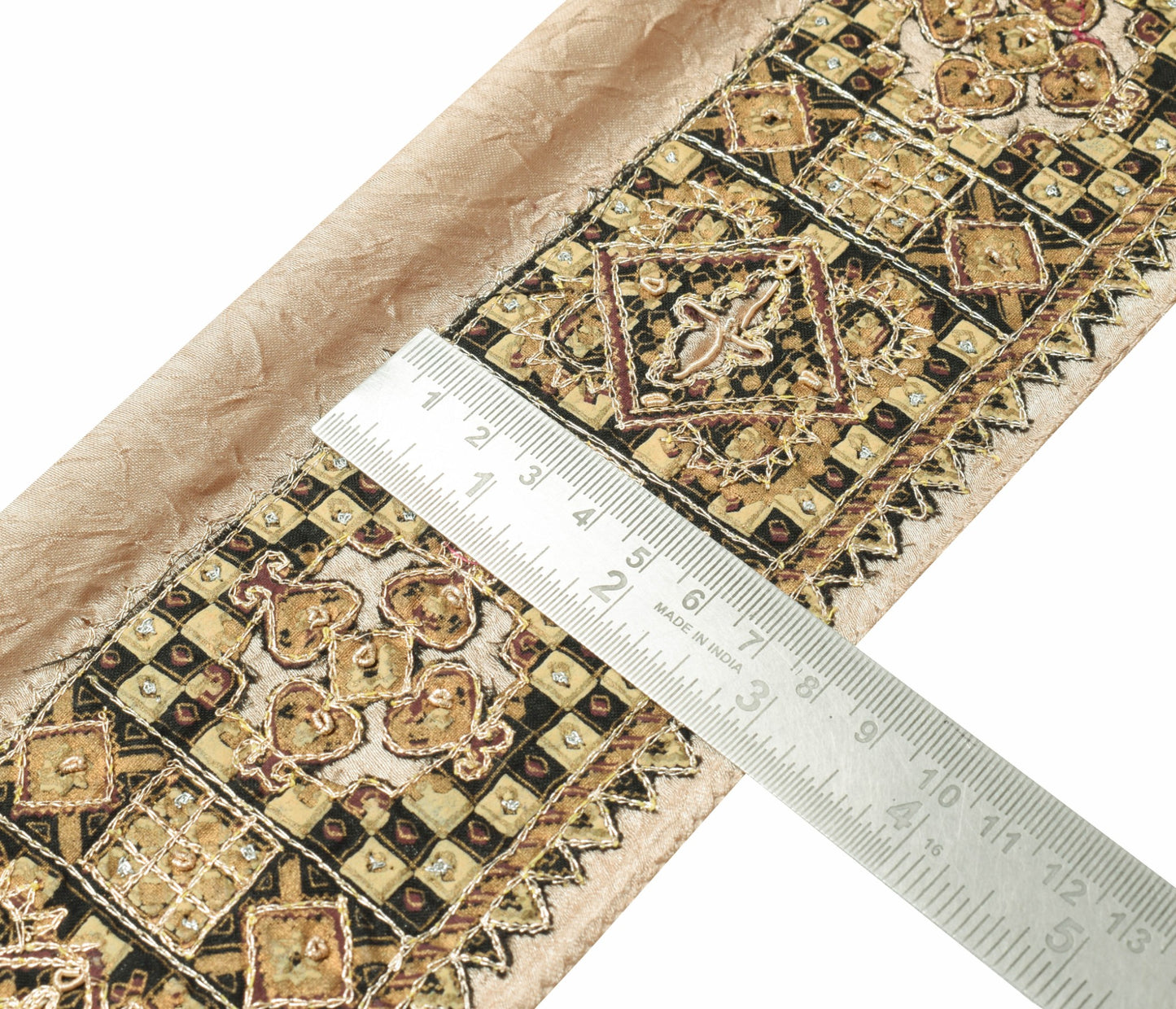 Sushila Vintage Satin Silk Saree Border Aari Work Craft Sewing Trim Lace Ribbon