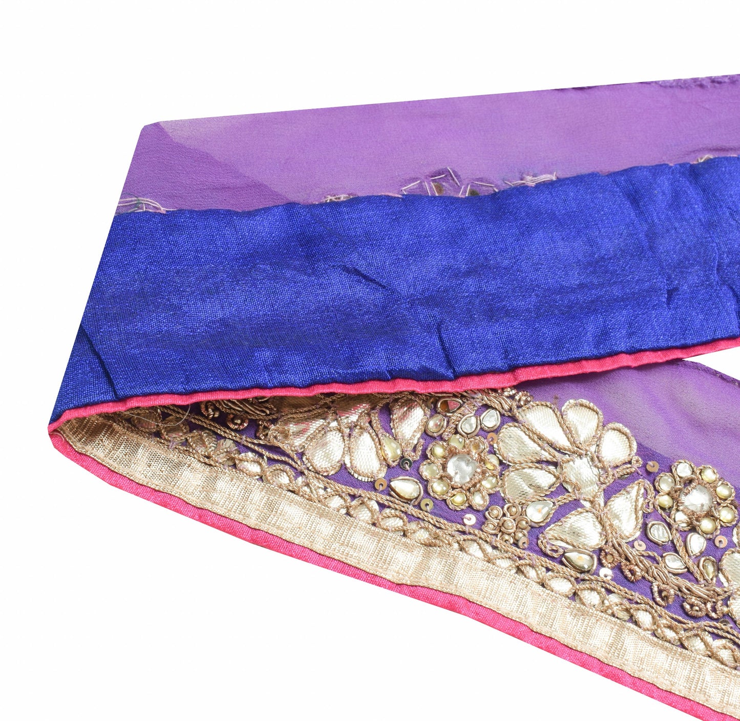 Sushila Vintage Purple Saree Border Craft Sewing Trim Gotta Patti Work Lace